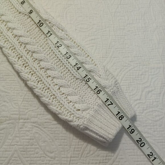 Philosophy Sweater Size S White Cable Knit V-Neck 61% Cotton Blend Womens - Picture 7 of 10